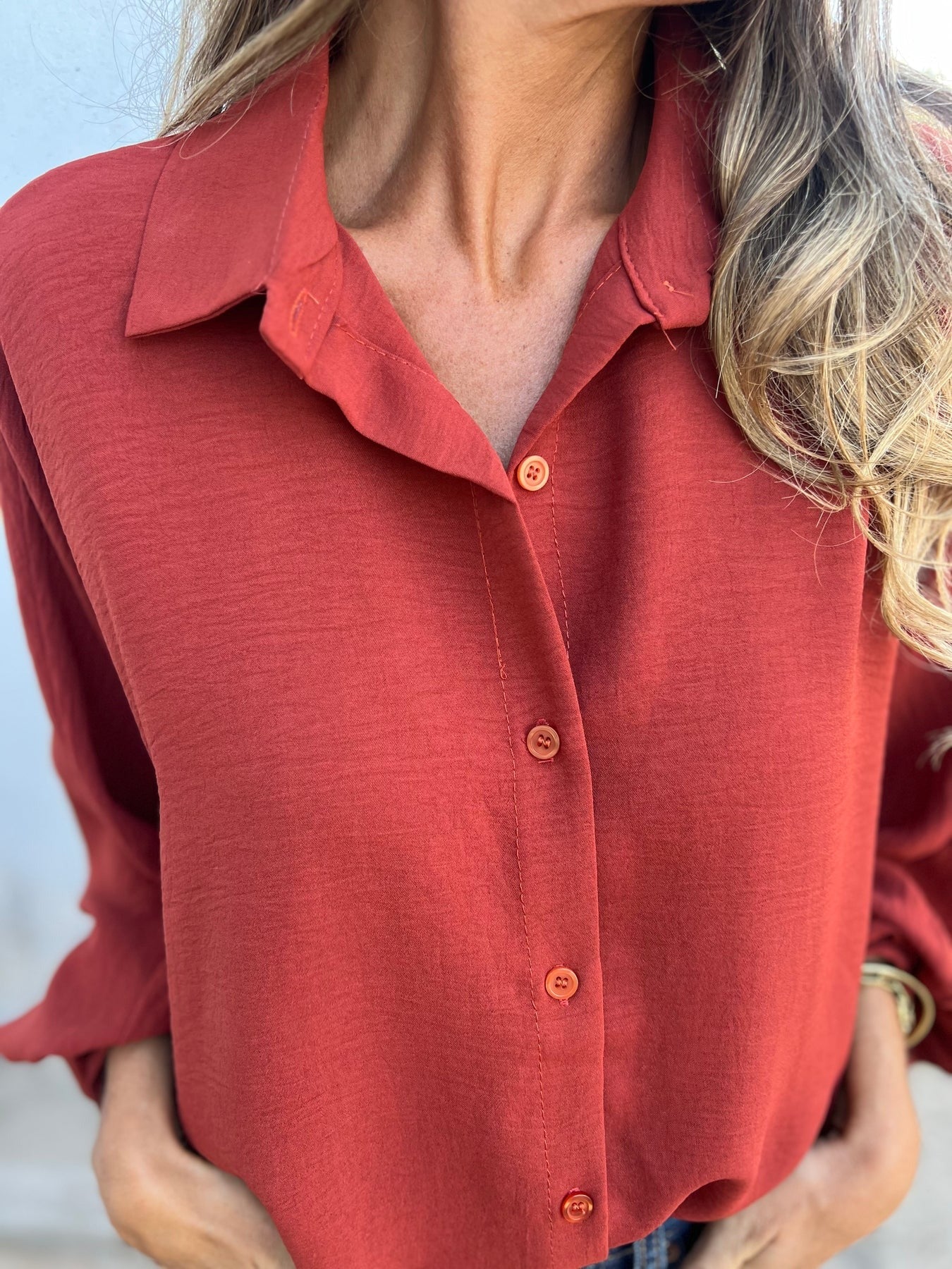 Wide Puffed Sleeves Blouse